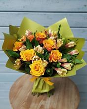 Букет цветов из:  Альстромерии и Розы в Егерухай