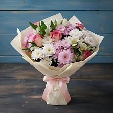 Букет цветов из:  Хризантемы, Альстромерии и Розы в Егерухай