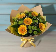 Букет цветов из:  Герберы и Хризантемы в Егерухай