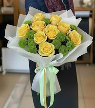 Букет цветов из:  Хризантемы и Розы в Егерухай